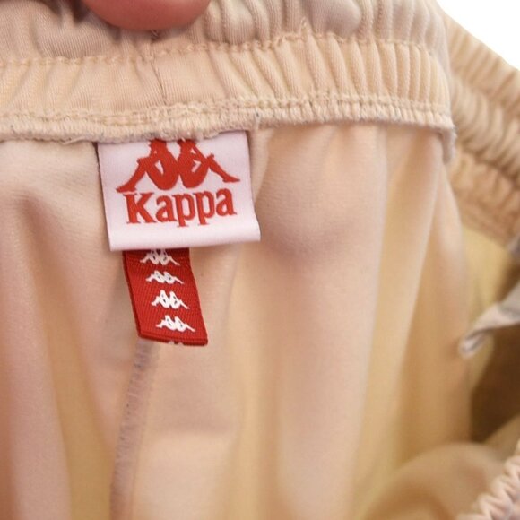 Kappa Logo Track Pants Beige Cream Retro Y2K Streetwear XL - Picture 4 of 8